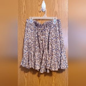 Light Brown Flower Mini Skirt